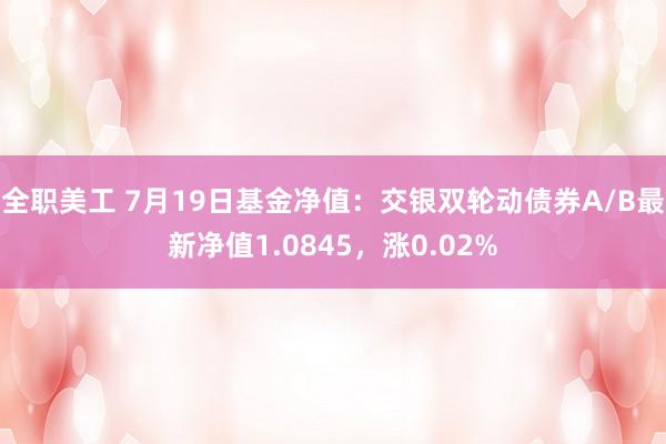 全职美工 7月19日基金净值：交银双轮动债券A/B最新净值1.0845，涨0.02%